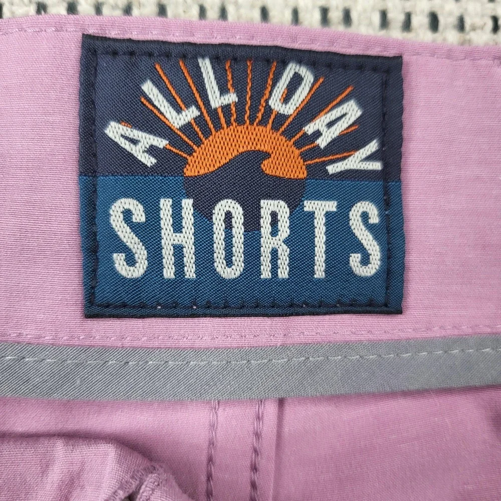 Faherty All‎ Day Shorts Mens 38 Pink Chino Stretch Microfiber 7 Inseam Casual